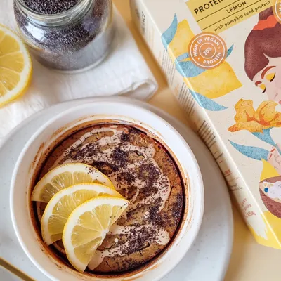 lemon protein porridge bowl
