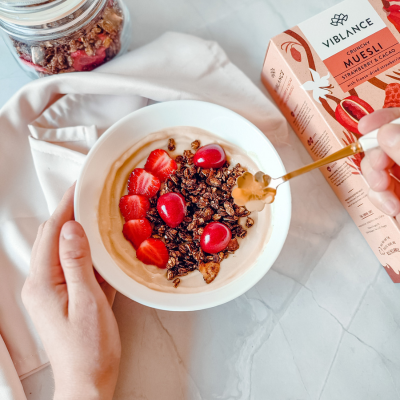 strawberry muesli for breakfast