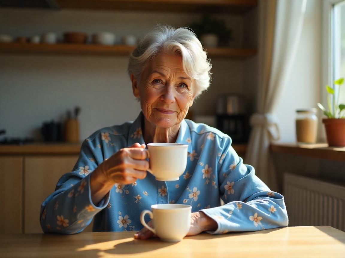woman drinking coffee